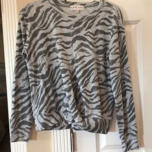 Grey/charcoal long sleeved zebra print shirt  size S